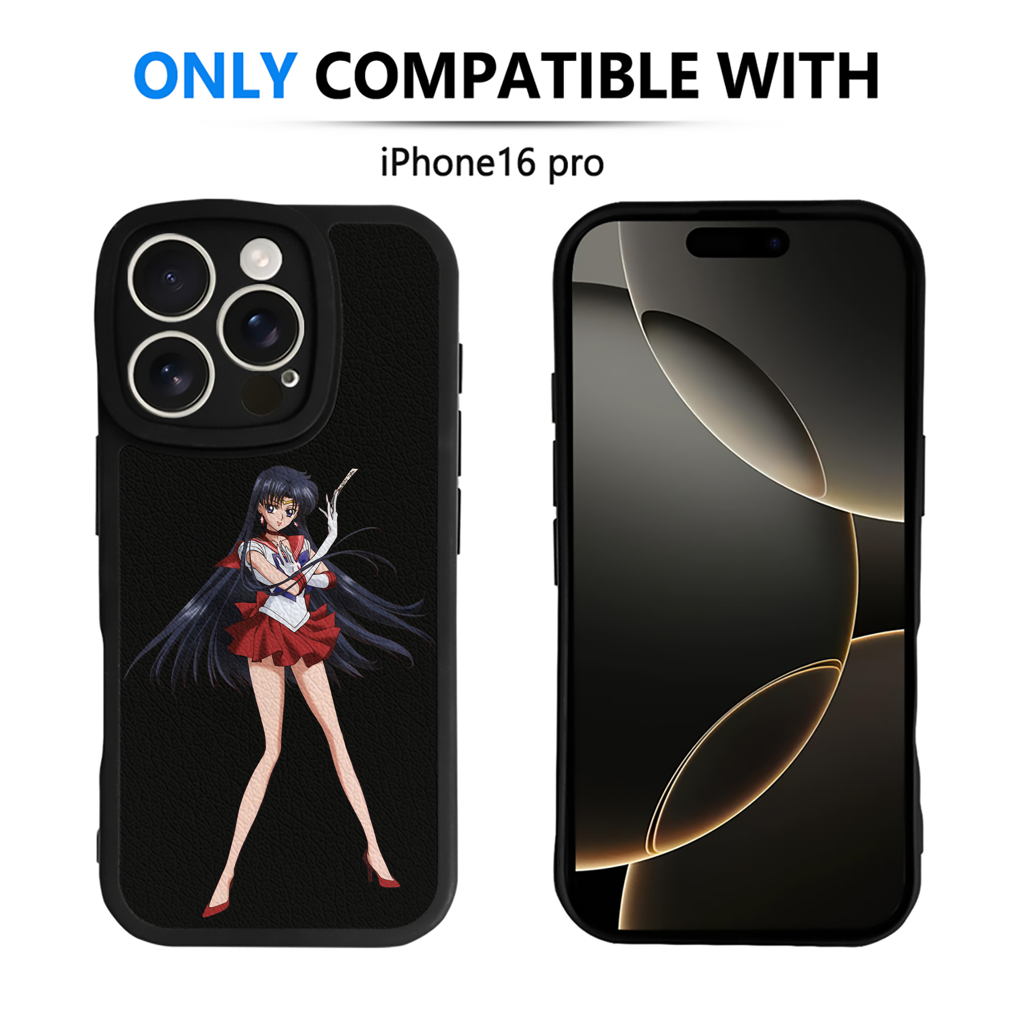 （画像用） 美少女戦士セーラームーン 火野レイ ひの レイ Sailor Moon Hino Rei （セーラーマーズ,Sailor Mars） 【iPhone 16シリーズ対応】シリコンスマホケース（レザー調） 材質：シリコン